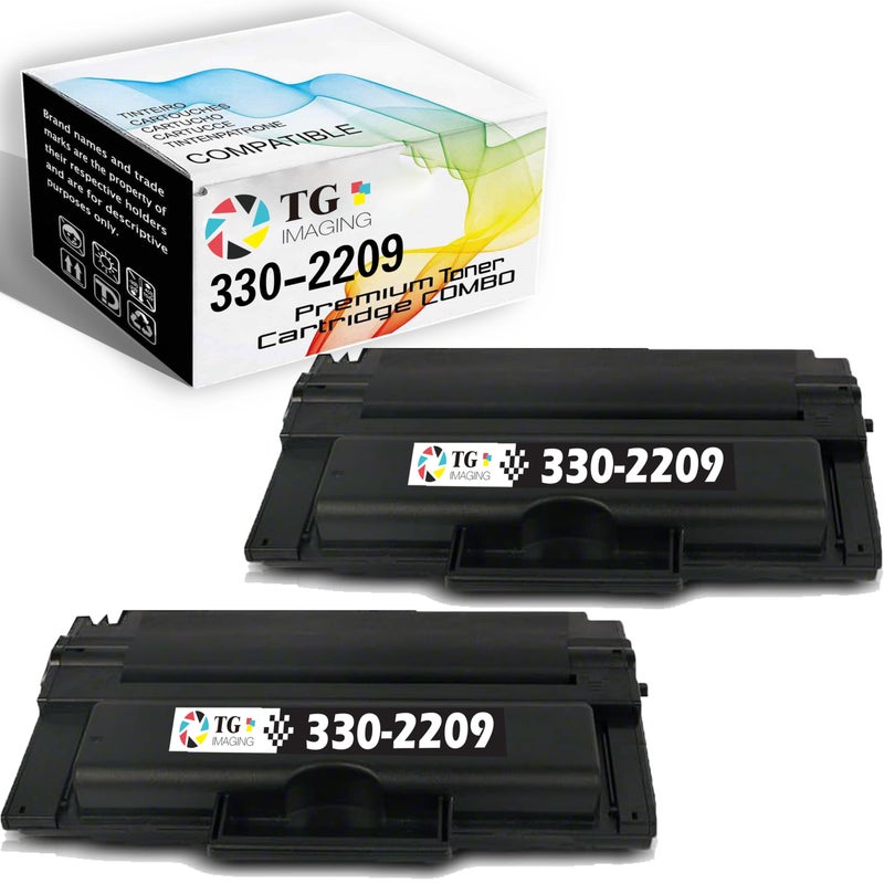TG Imaging Compatible Toner Cartridge Repalcement for Dell 2335dn Toner 2335D 2355DN 2335 for CR963 HX756 NX993 NX994 R189G 330-2209 Laser Printer (Black, 2-Pack, 6,000 Pages Each) - Image 1